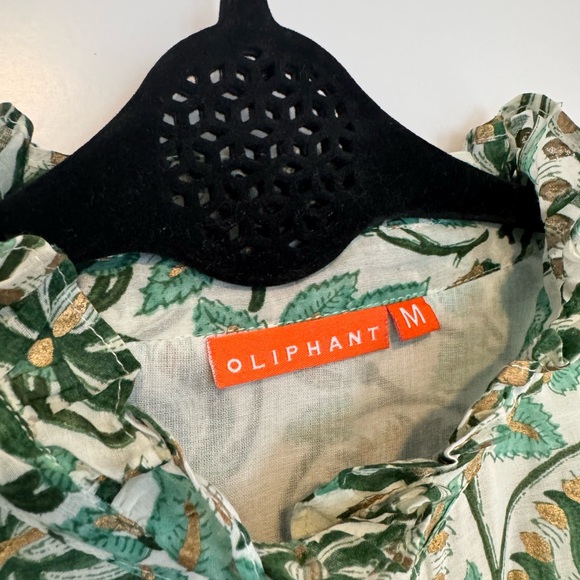 Oliphant Green and Cream Long Sleeve Dress - Picture 5 of 7